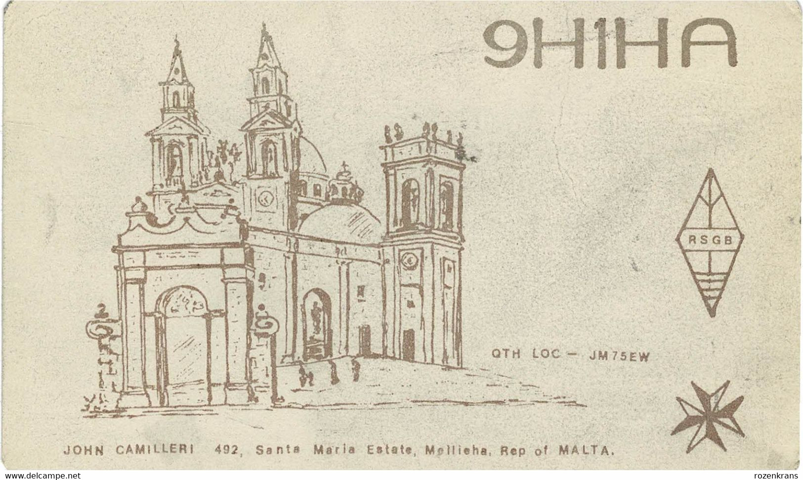 QSL Card Amateur Radio Station Malta 1985 John Camilleri Mellieha Funkkarte QTH - Radio Amatoriale