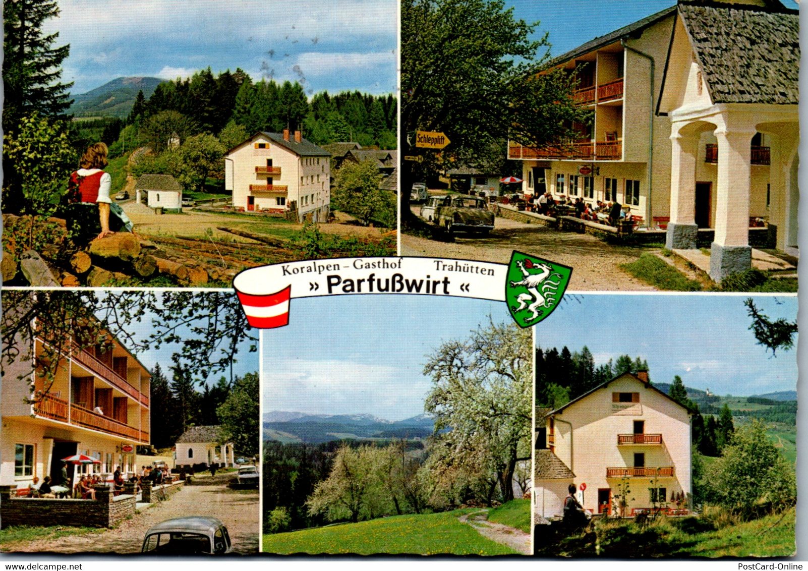 22555 - Steiermark - Deutschlandsberg , Trahütten , Gasthof Parfußwirt , A. U. K. Kiegerl , Koralpen Gasthof - Gelaufen - Deutschlandsberg