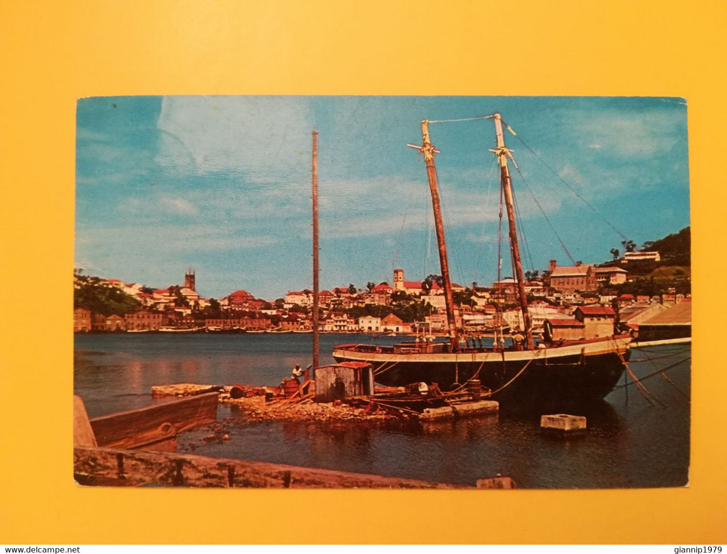 CARTOLINA POSTCARDS GRENADA 1958 CARENAGE ST. GEORGE  BOLLO MOTIVI MOTIVE MOTIFS OBLITERE' - Grenada