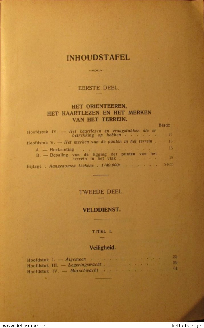 Handboek Voor Het Reserve-Kader Der Artillerie - 1933 - Topografie Kaartlezen - Nederlands