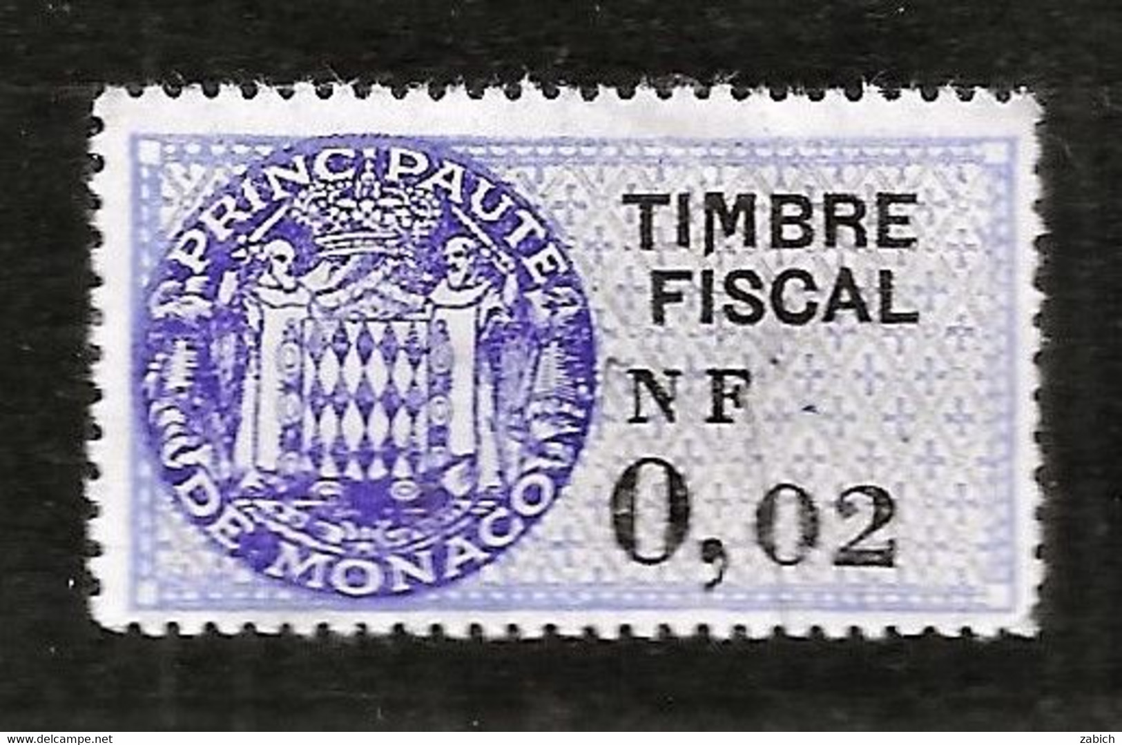 TIMBRES FISCAUX DE MONACO SERIE UNIFIEE N°16  0NF02 Violet,  Neuf - Fiscali