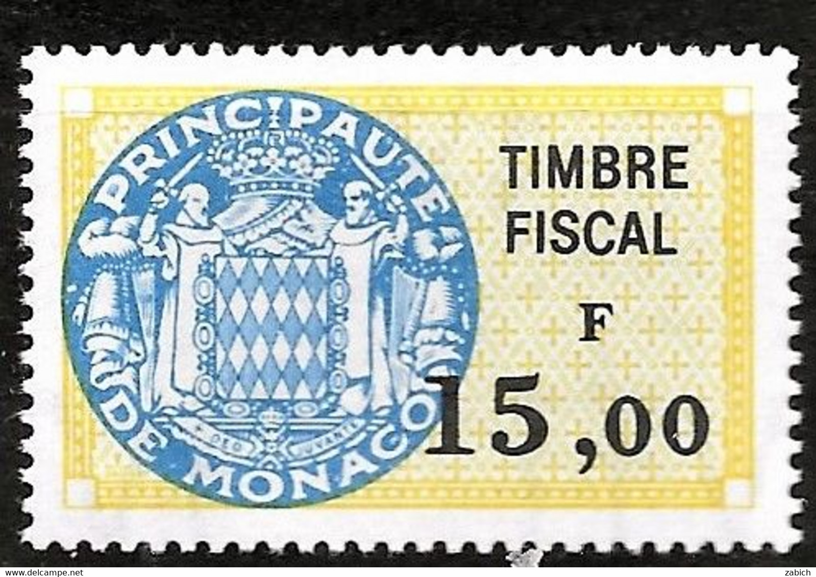 TIMBRES FISCAUX DE MONACO SERIE UNIFIEE N°930 15F00 Jaune,  Neuf - Steuermarken