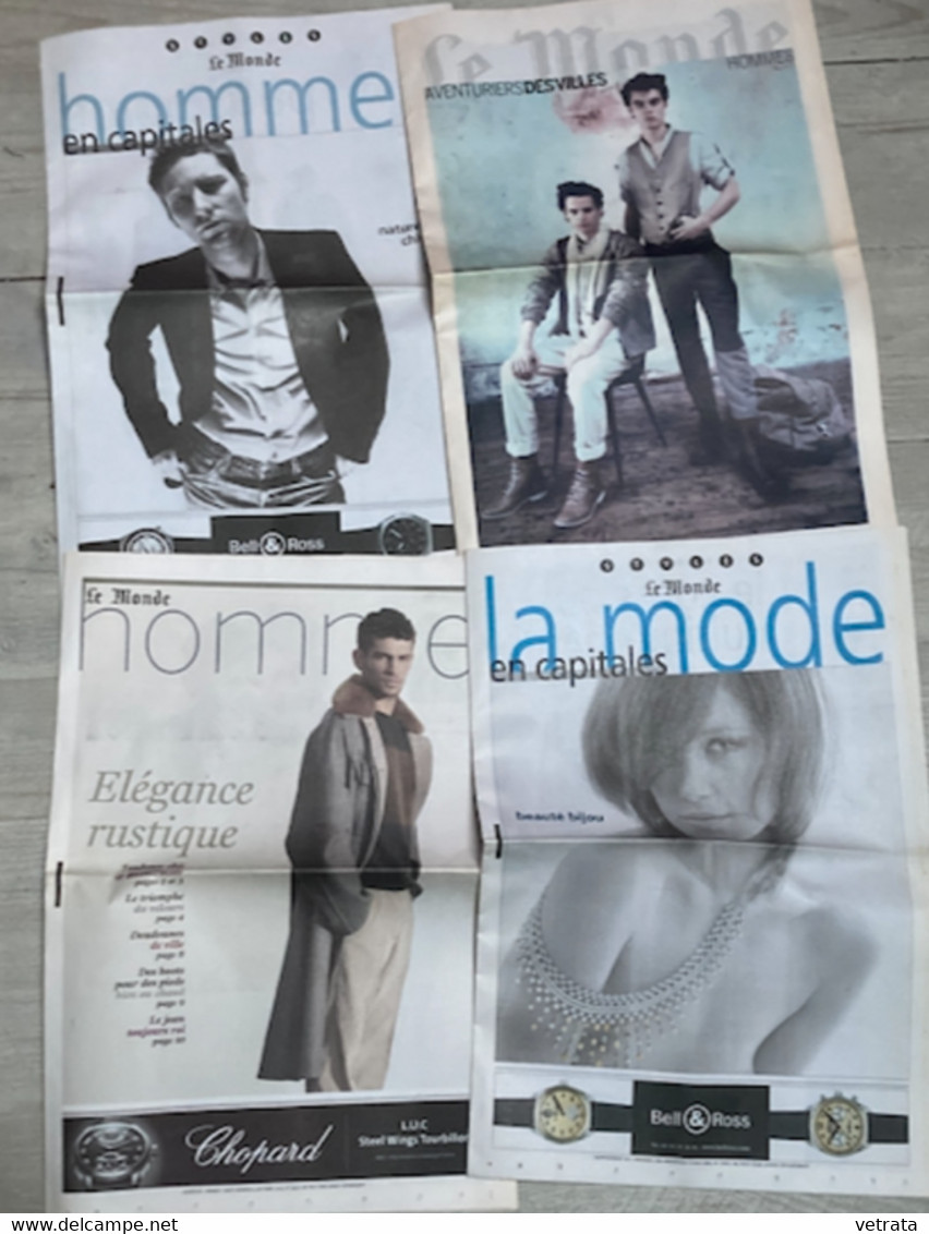 Mode/Gaultier/Rabanne/Lacroix/P. Smith/Libé Next/Libé Mag/Libération/Suppléments Express-Échos/Le Monde  ….  22 journaux - Fashion