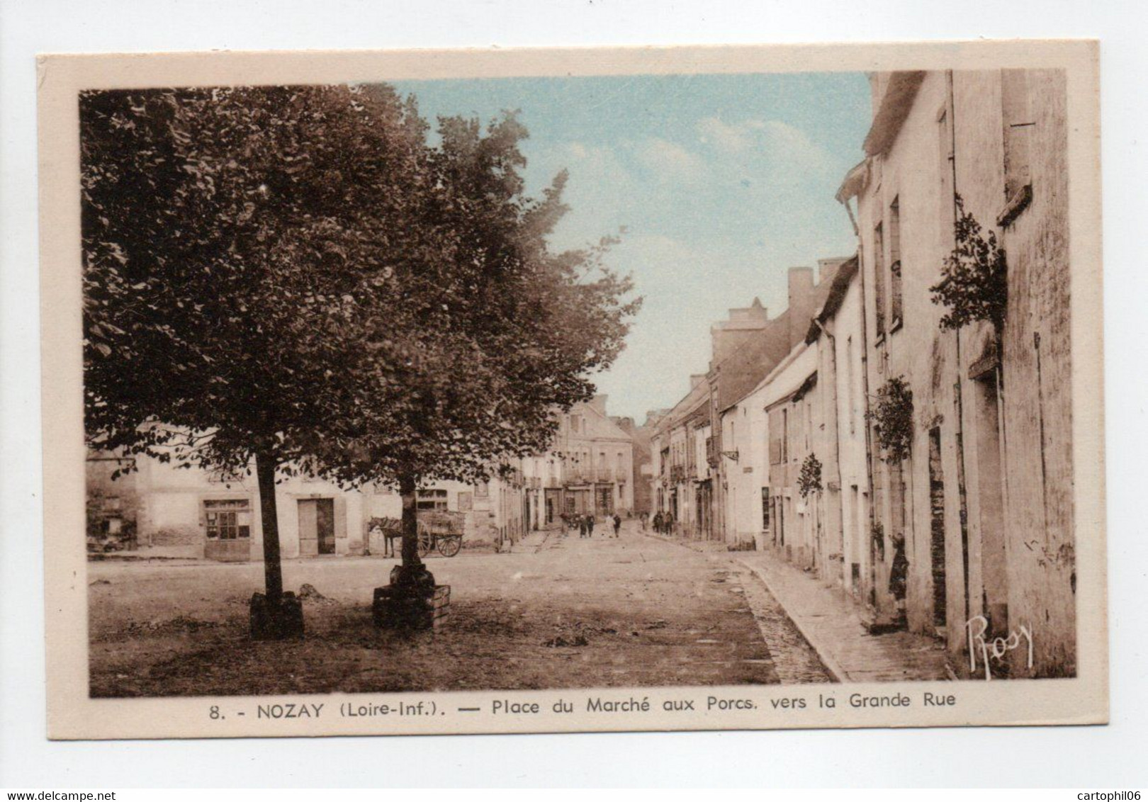 - CPA NOZAY (44) - Place Du Marché Aux Porcs, Vers La Grande Rue - Edition Chapeau N° 8 - - Sonstige & Ohne Zuordnung