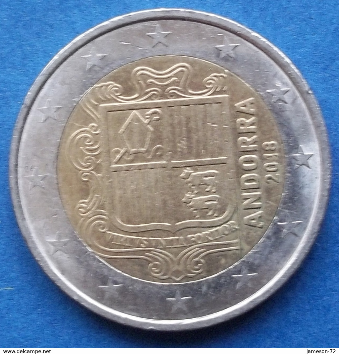 ANDORRA - 2 Euro 2018 "coat Of Arms" KM# 527 Bi-metallic - Edelweiss Coins - Andorre