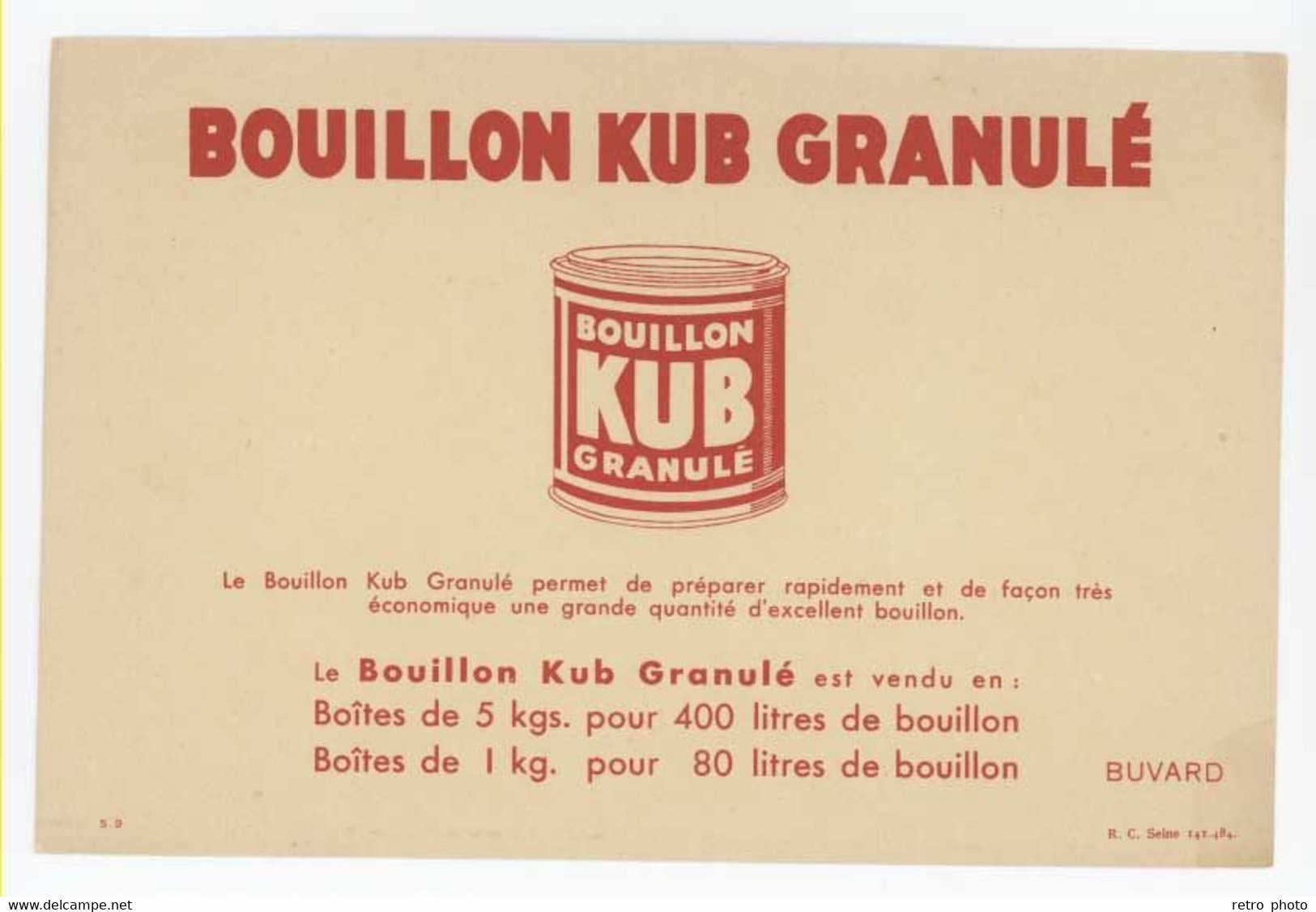 Buvard Bouillon KUB Granulé     ( DD ) - K