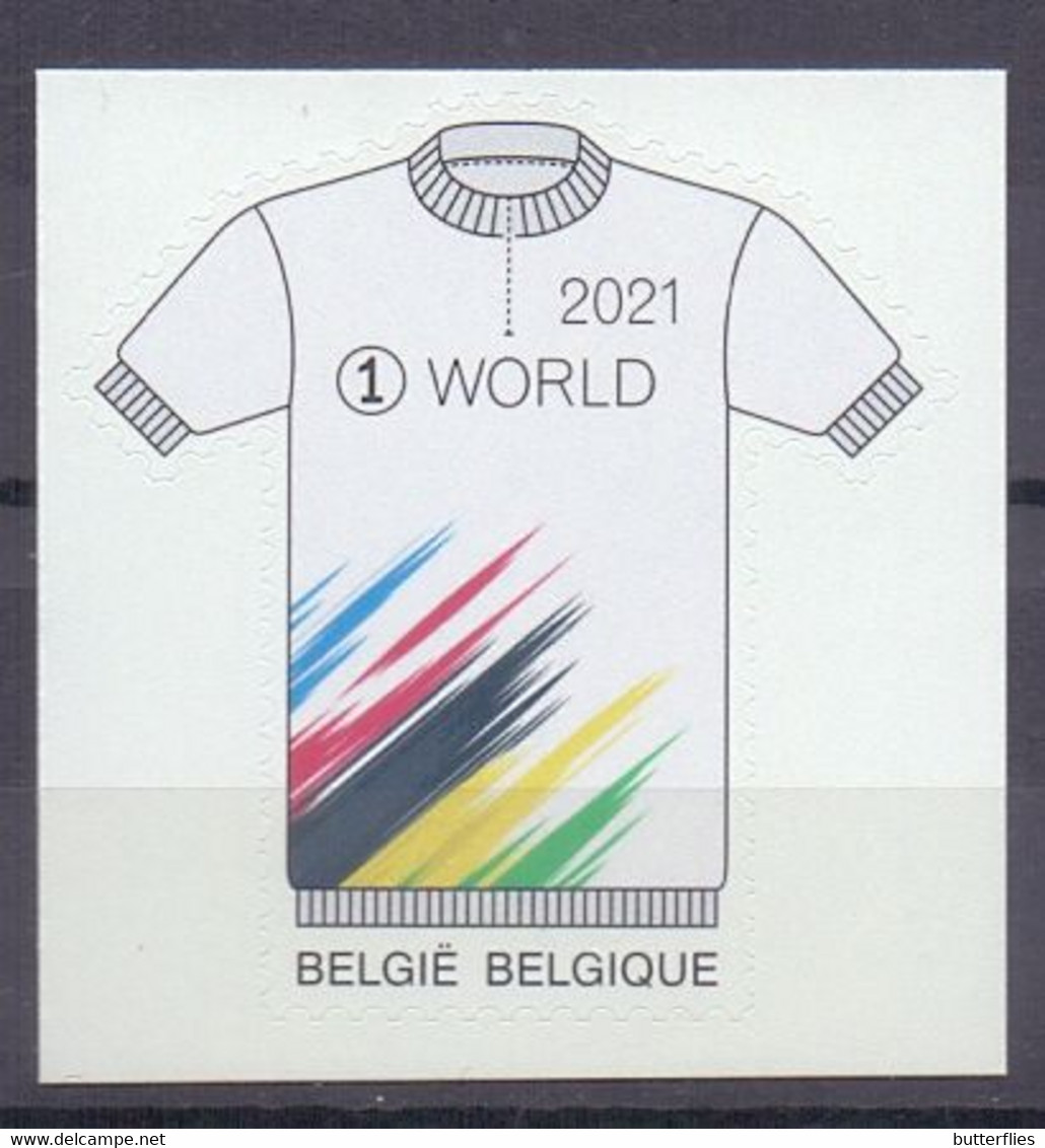 Belgie - 2021 ** 100 Ste WK Wielrennen - Kaart + 1 Zegel ** 3 Scans - Nuovi