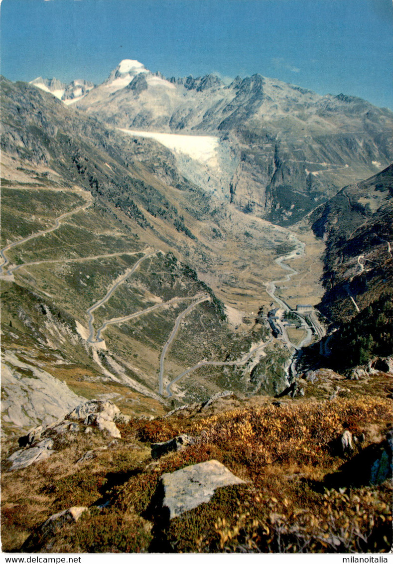 Gletsch Mit Grimsel Und Furkapass, Rhonegletscher, Galenstock (4352) - Lens