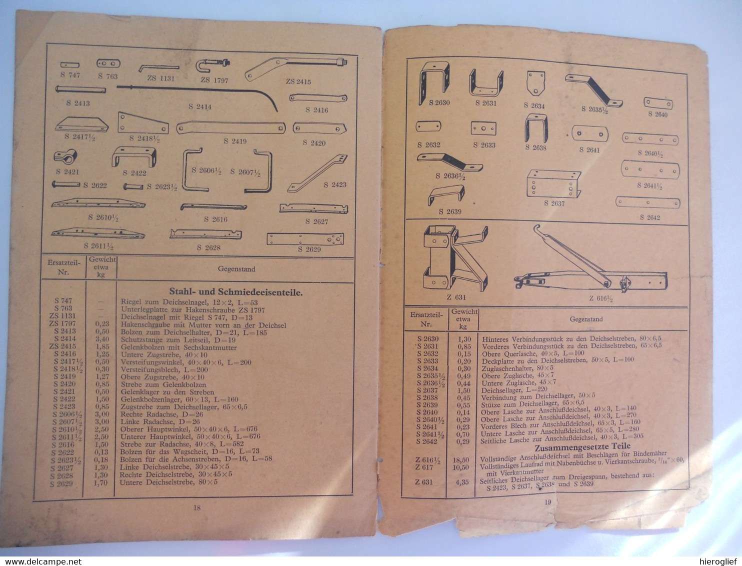 KRUPP ERNTEMASCHINEN Ersatzteilliste & Antleitung Zum Zusammenbau VORDERWAGENS KRUPP Für BINDEMÄHER .. ESSEN - Shop-Manuals