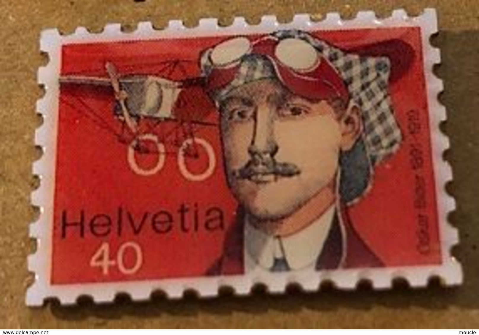 TIMBRE SUISSE 40 - HELVETIA - AVIATEUR - OSKAR BIDER 1891 / 1919 - PLANE - FLIEGER - AVIATOR - AVIADOR - AVIATORE -(27) - Avions