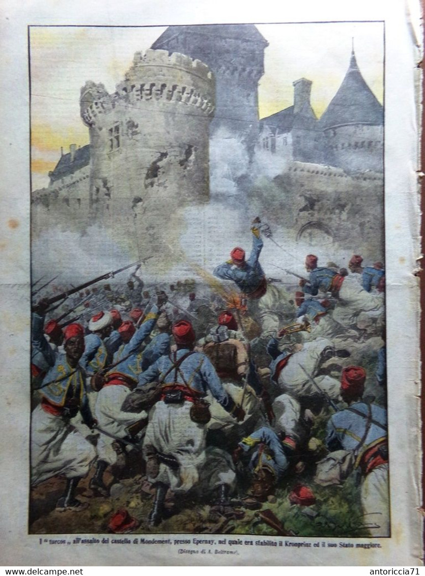 La Domenica Del Corriere 4 Ottobre 1914 WW1 Prussia Guerra Inghilterra Fusinato - Guerra 1914-18