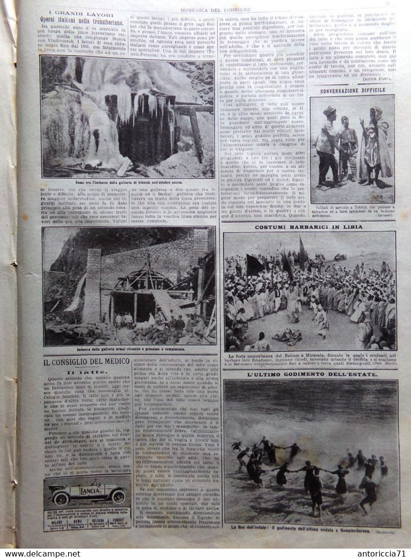 La Domenica Del Corriere 4 Ottobre 1914 WW1 Prussia Guerra Inghilterra Fusinato - War 1914-18