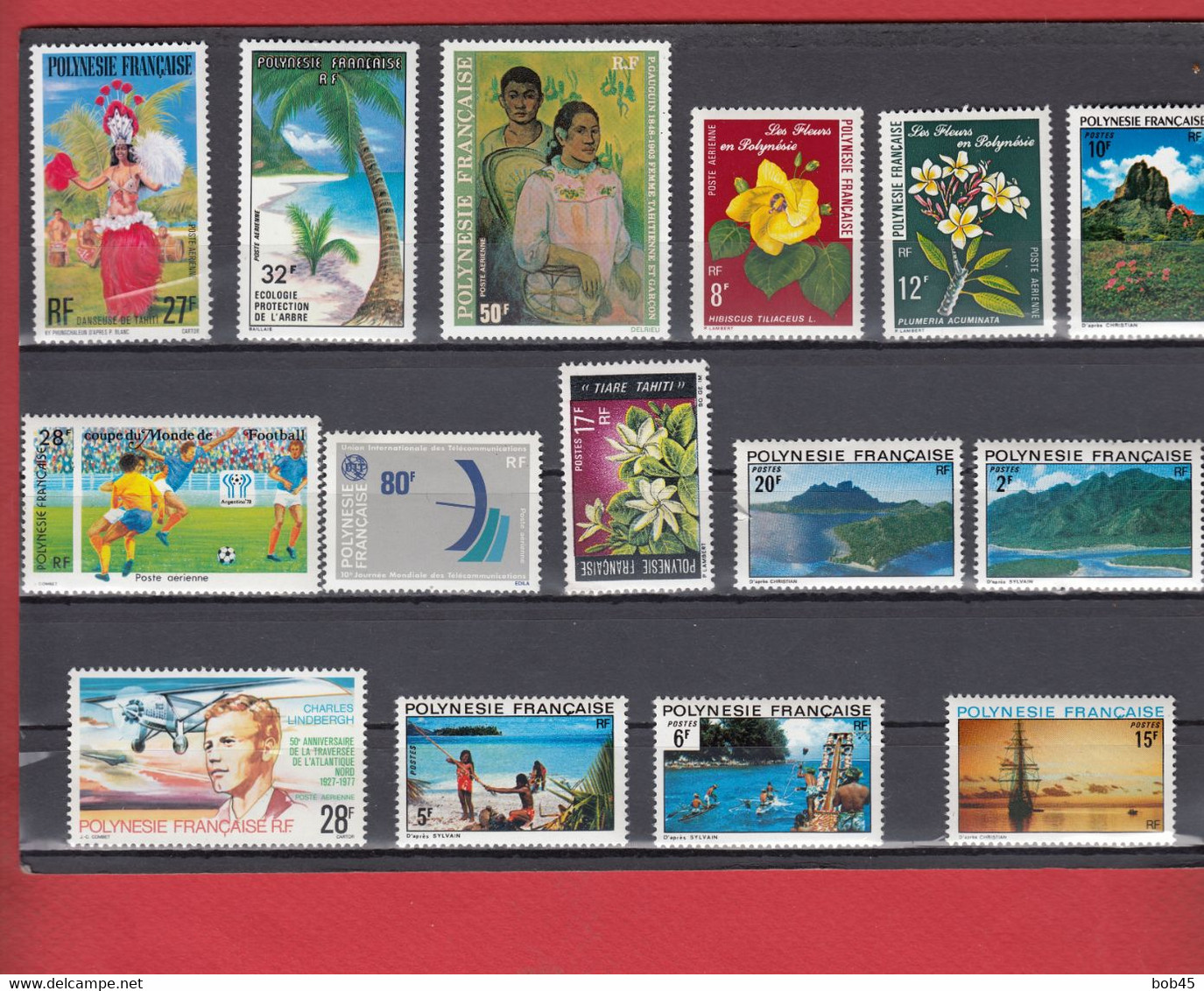 (JM40)  Océanie Polynésie Tahiti Vahine Ile Tiare Bateau Voilier Fleur - Collections, Lots & Series