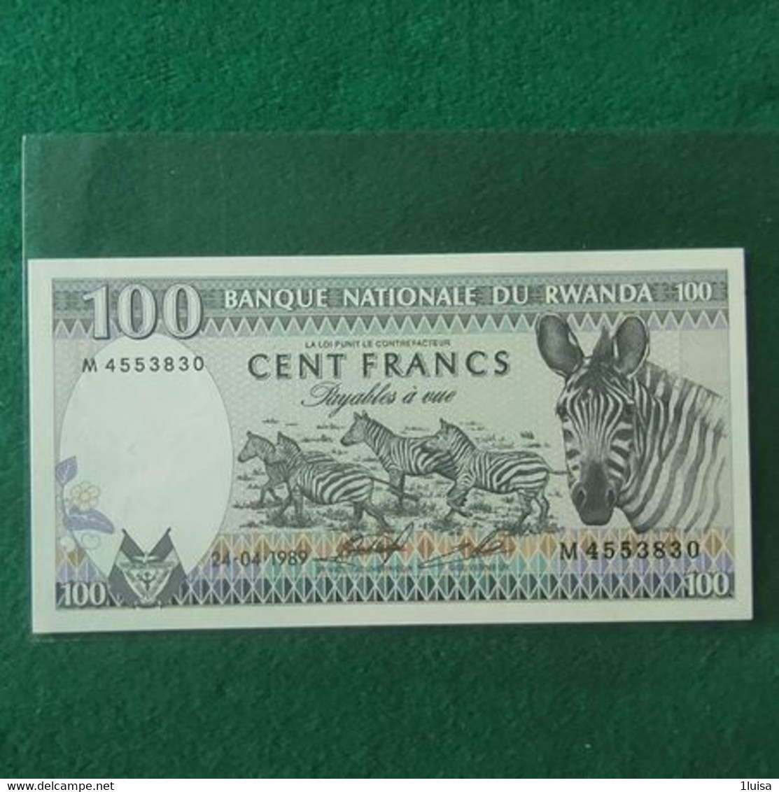 RWANDA 100 FRANCS 1989 - Ruanda-Burundi