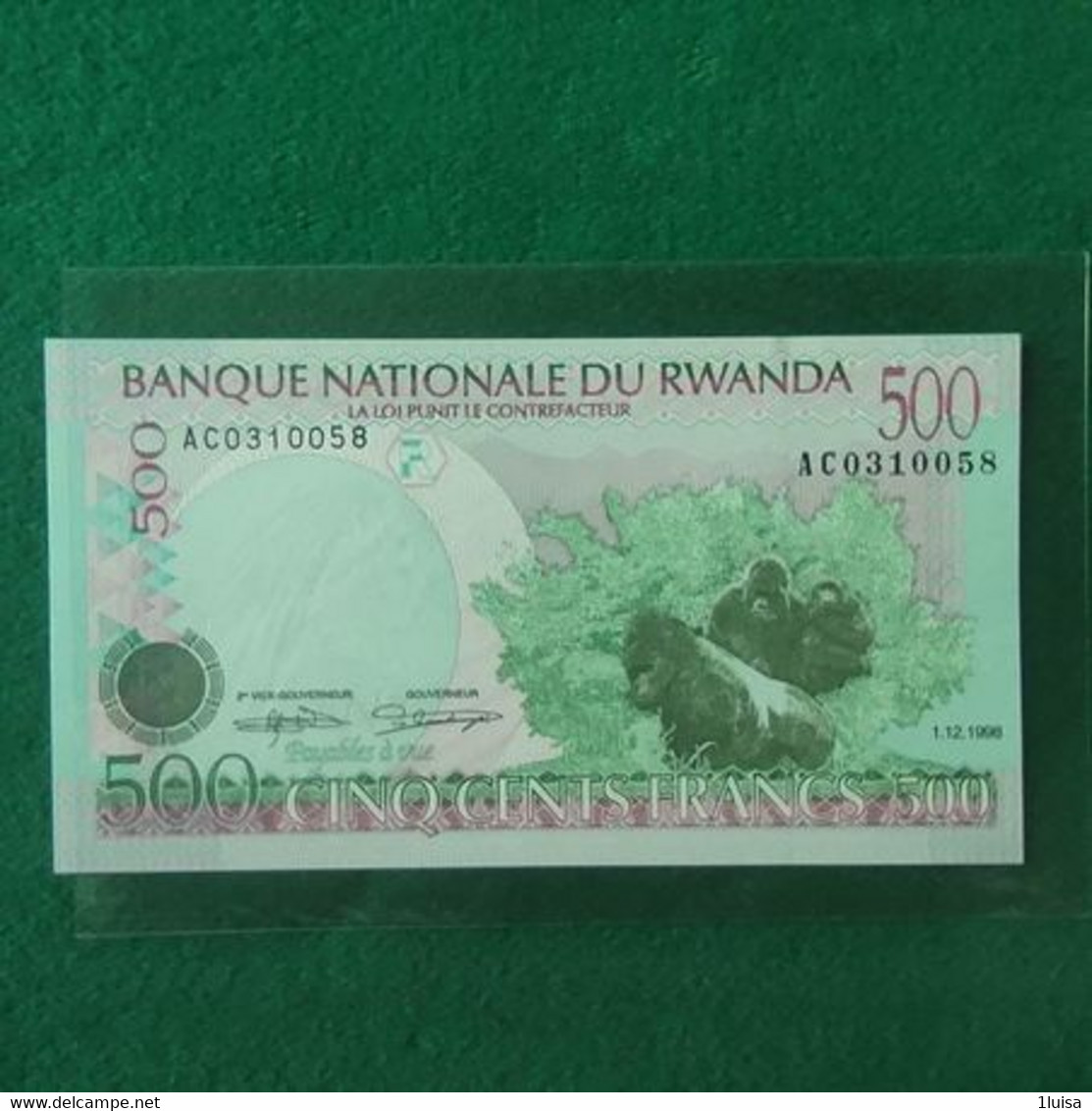 RWANDA 500 FRANCS  1998 - Ruanda-Burundi