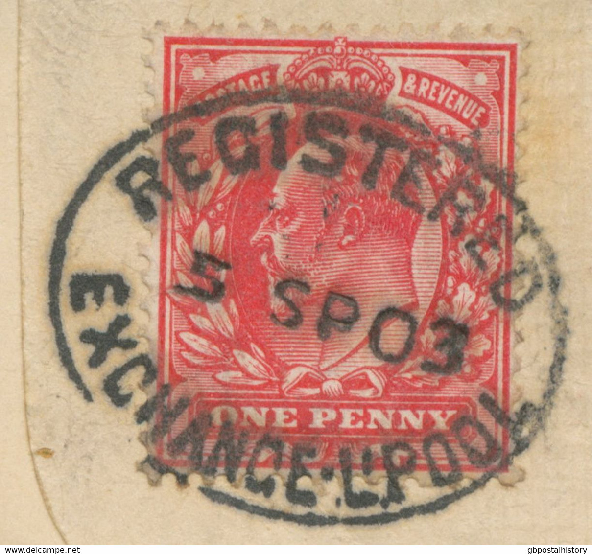 GB „REGISTERED / EXCHANGE-L‘POOL“ (smaller Type) Registered Oval Postmark On Superb EVII 3d Registered Postal Stationery - Briefe U. Dokumente