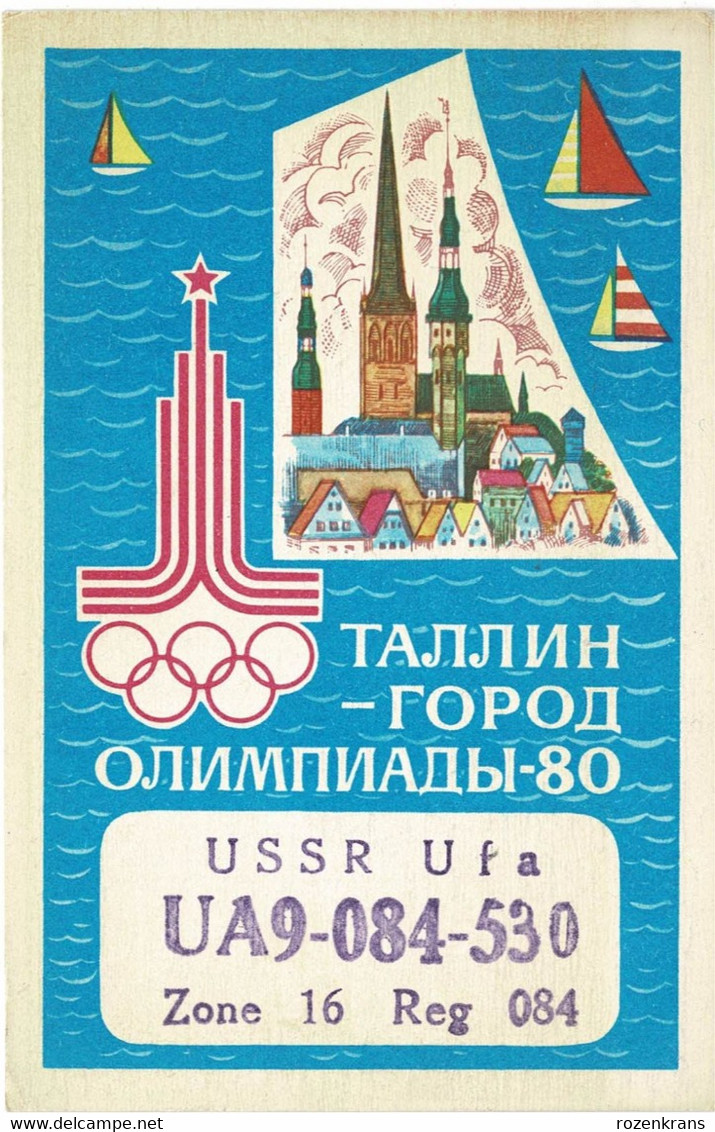QSL Card Amateur Radio Station Soviet Propaganda LOGO Olympic Games 1980 Moscow 1979 Tallin ESTONIA USSR - Radio Amatoriale