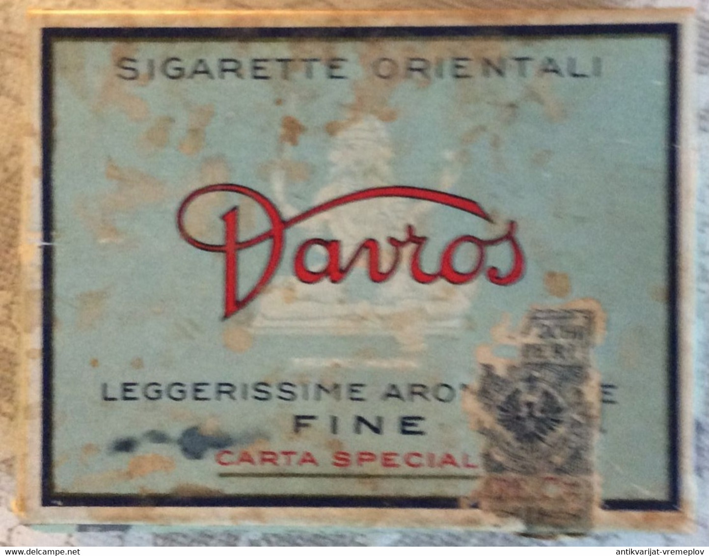 TABACCO CIGARETTE SIGARETTE ORIENTALI DAVROS LEGGERISSIME AROME FINE CARTA SPECIALE BOCCHINO D'ORO Empty Cigarettes Boxe - Etuis à Cigarettes Vides