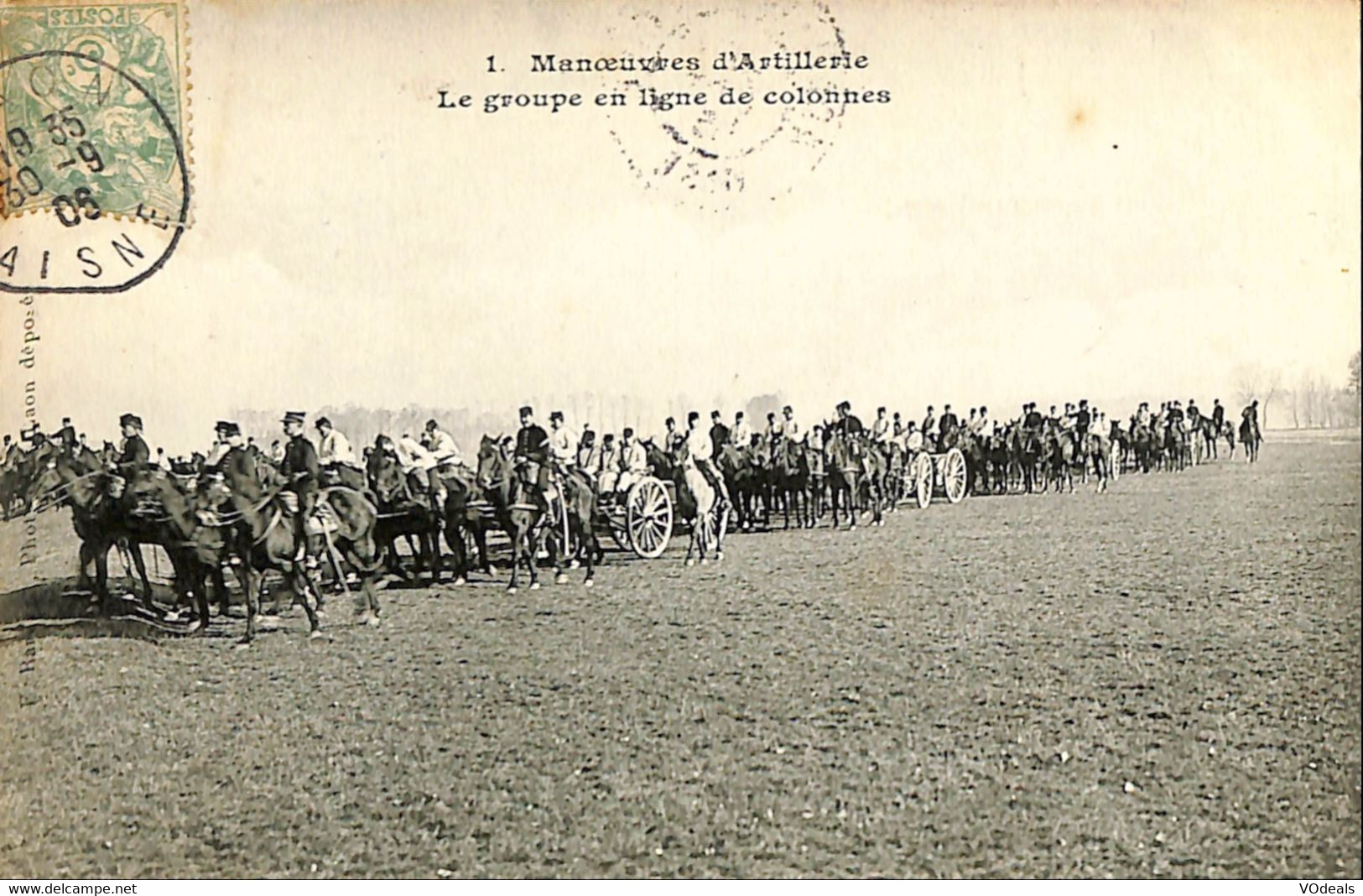 037 176 - CPA - Thèmes - Militaria - Manoeuvres D'Artillerie - Le Groupe En Ligne De Colonnes - Maniobras