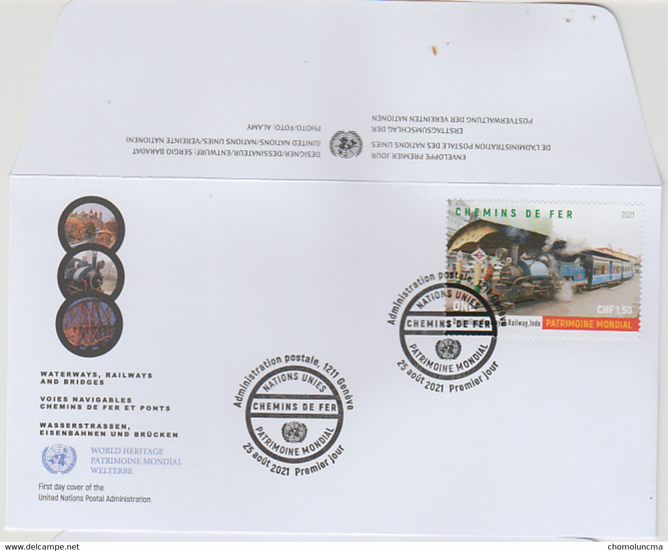 Wien World Heritage 2021 ONU Nations Unies United FDC Mountain Railways Of India Darjeeling Himalaya - UNO