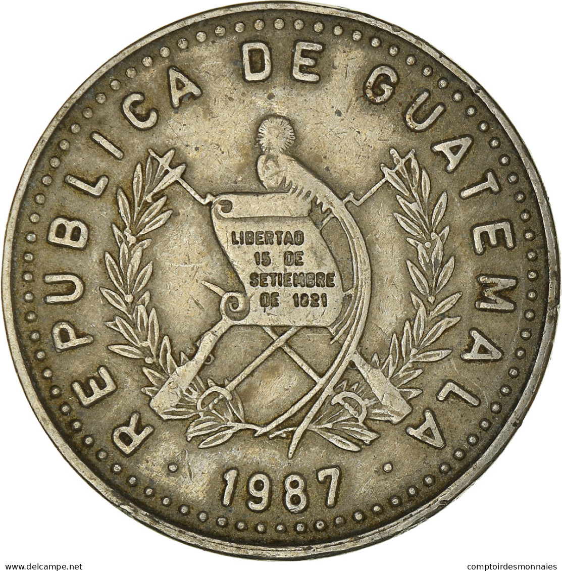 Monnaie, Guatemala, 25 Centavos, 1987, TB+, Cupro-nickel, KM:278.5 - Guatemala