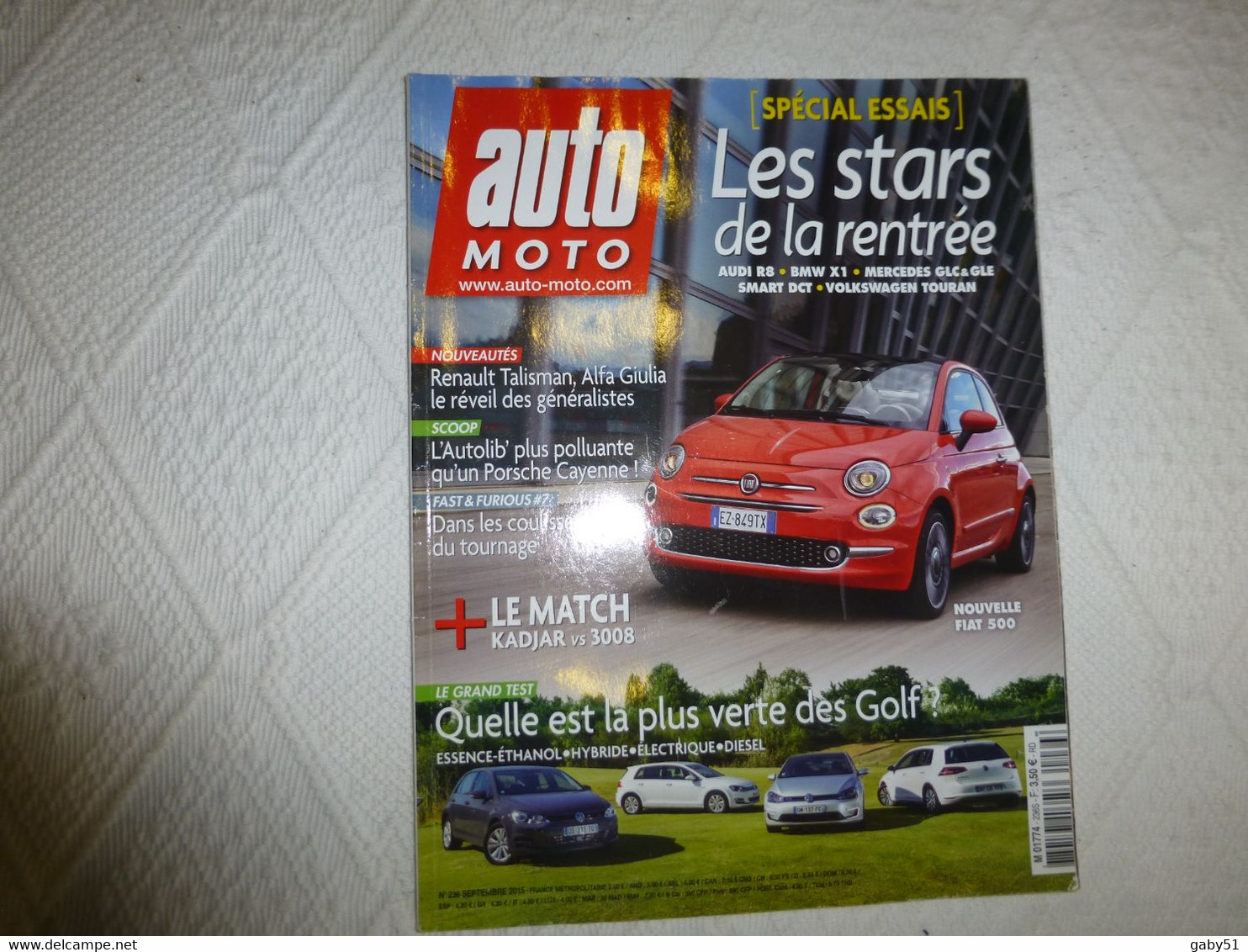 AUTO-MOTO Septembre 2015 La Nouvelle FIAT 500  ; REV07 - Auto/Moto