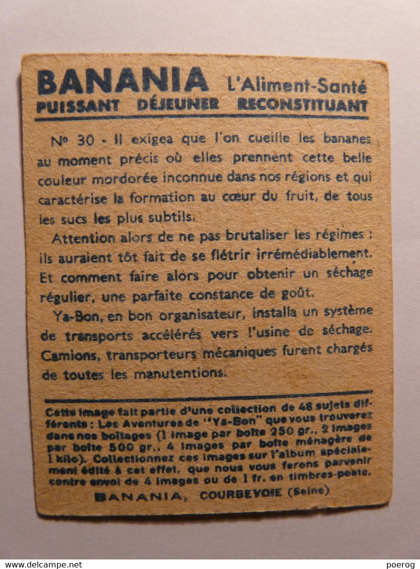 IMAGE BON POINT YABON BANANIA N°30 - VICA - CIRCA 1930 - 6cm X 7cm - Tirailleur Sénégalais Colonialisme Banane - Banania