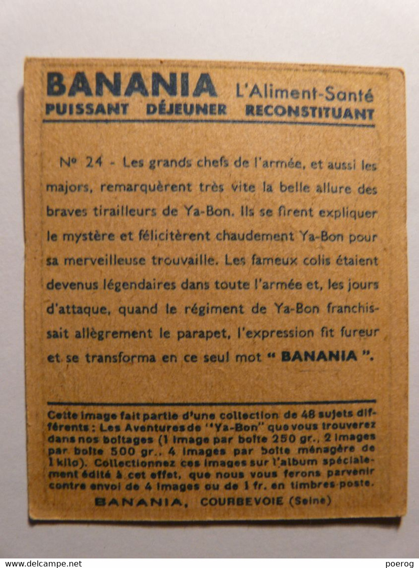 IMAGE BON POINT YABON BANANIA N°24 - VICA - CIRCA 1930 - 6cm X 7cm - Tirailleur Sénégalais Colonialisme Banane - Banania