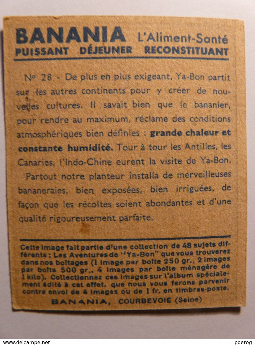IMAGE BON POINT YABON BANANIA N°28 - VICA - CIRCA 1930 - 6cm X 7cm - Tirailleur Sénégalais Colonialisme Banane - Banania