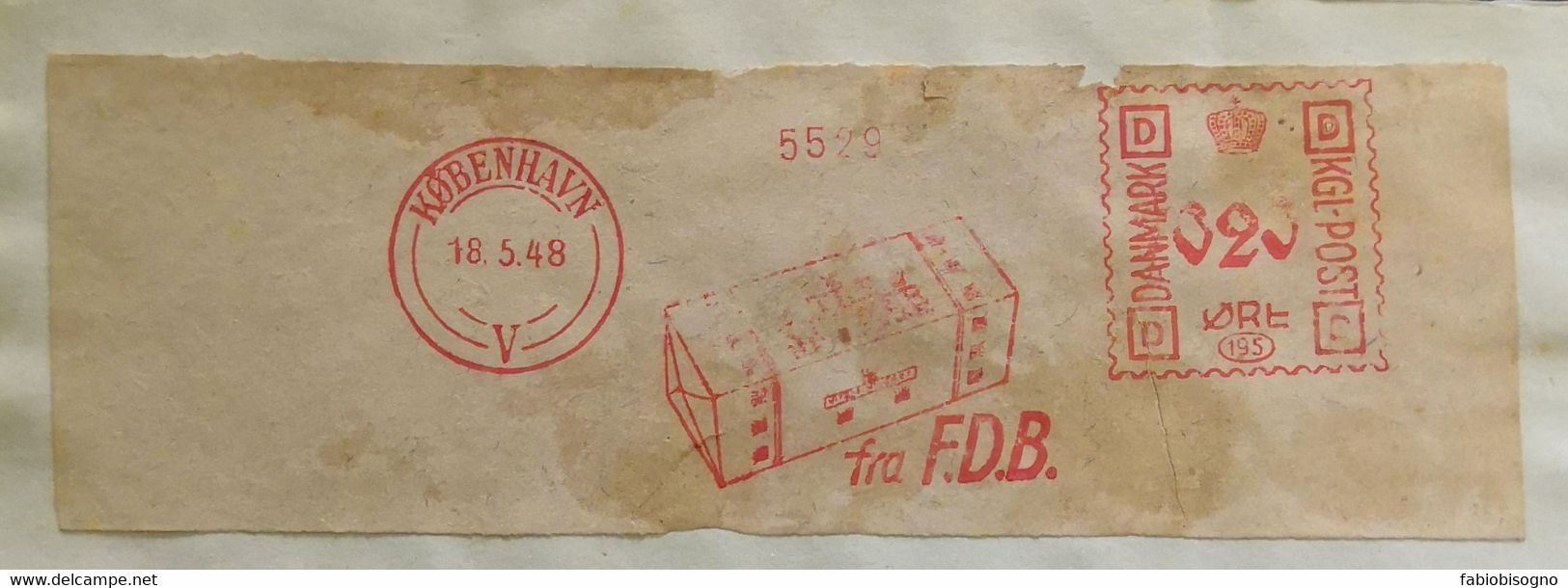 Danmark 1948 - Fra F.D.B. - EMA Meter Freistempel Fragment - Maschinenstempel (EMA)
