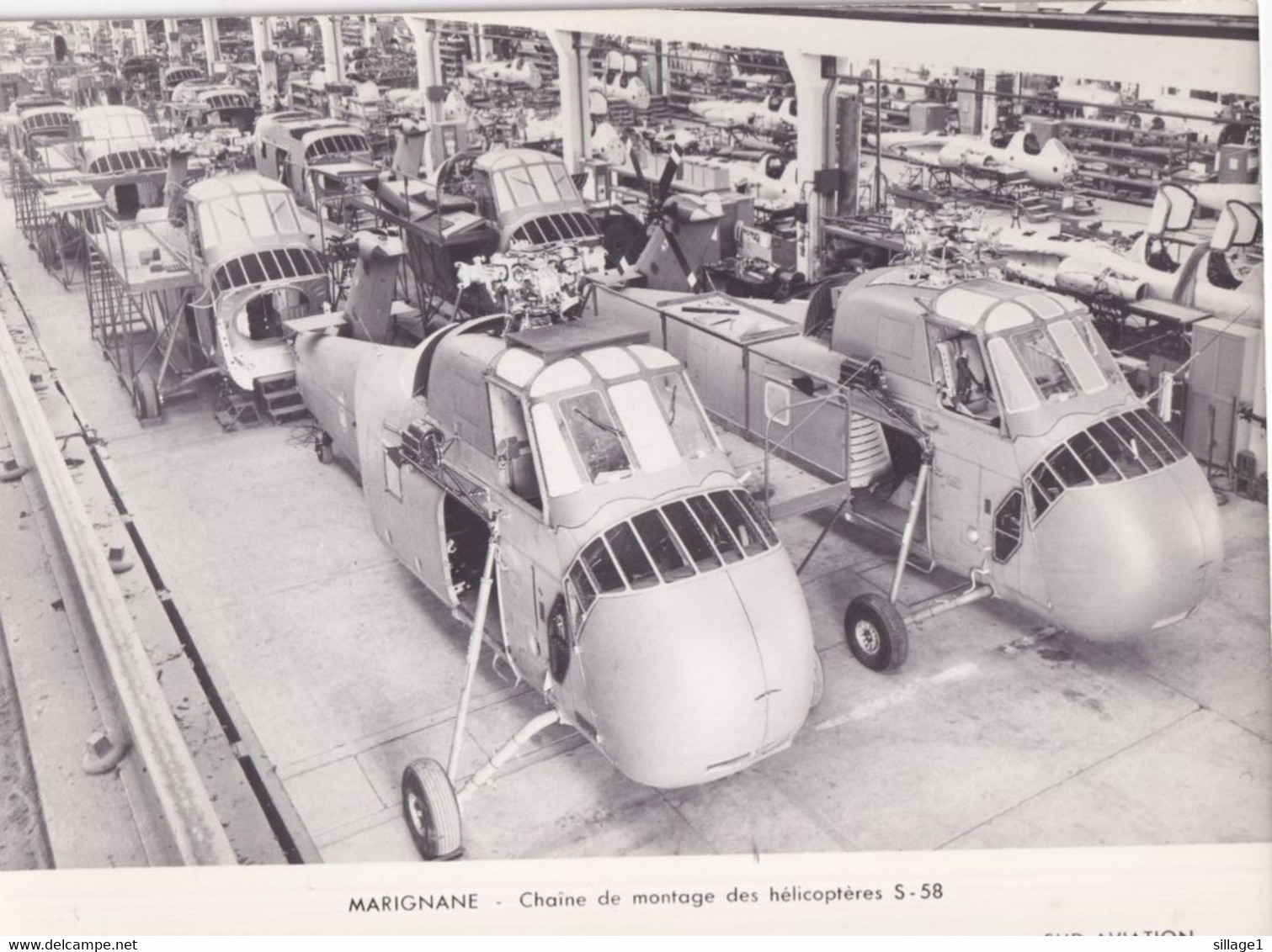 Marignane Hélicoptère - Chaîne De Montage Des Hélicoptères S-58   Photo L 23,5cm H17,5cm Sud-Aviation - Helikopters