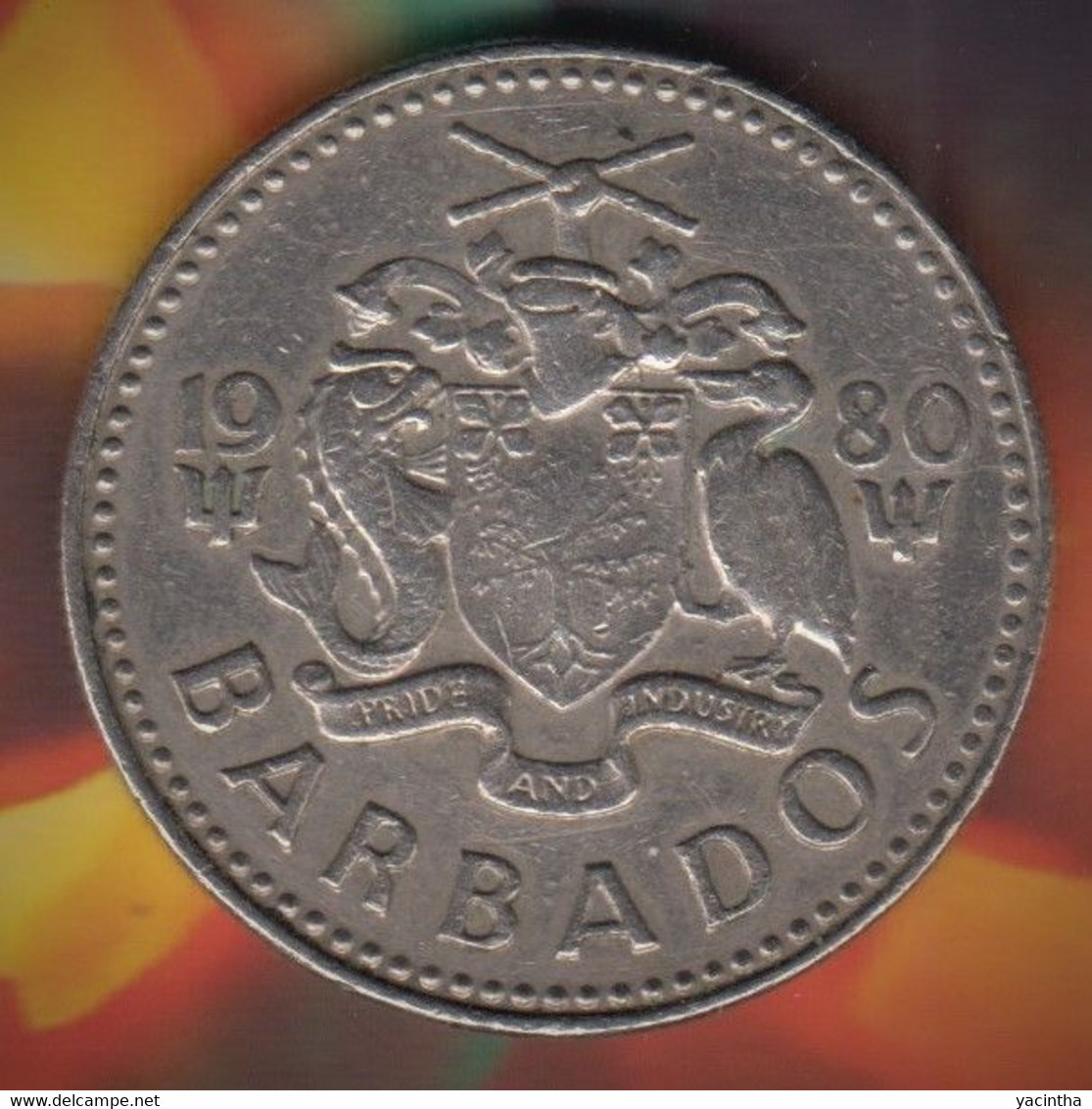 @Y@    Barbados    25 Cent 1980      (406) - Barbados (Barbuda)