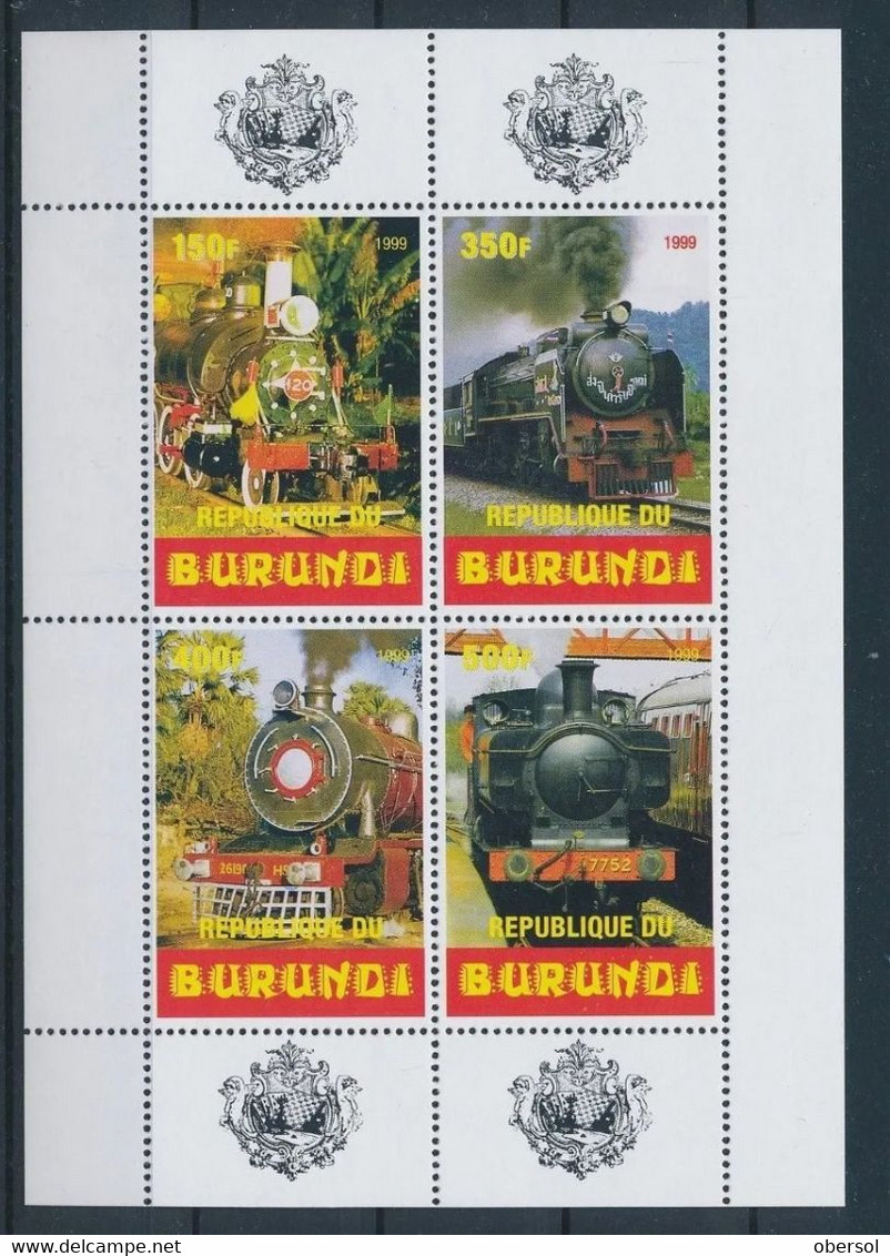 Burundi 1999 Trains Old Locomotives Souvenir Sheet MNH - Nuevos