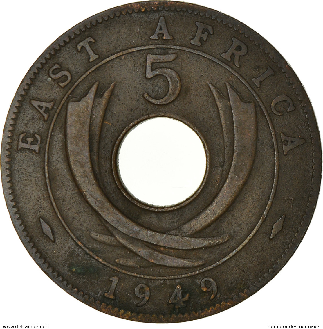 Monnaie, EAST AFRICA, George VI, 5 Cents, 1949, TTB, Bronze, KM:33 - British Colony