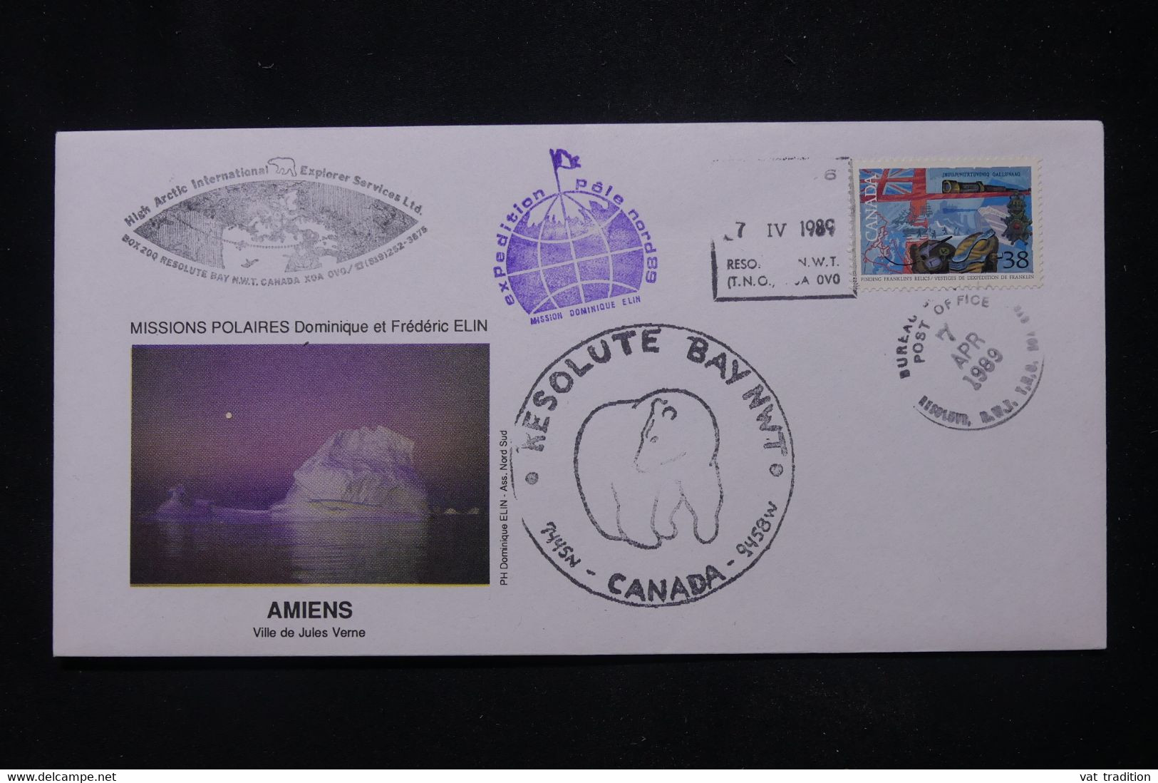 CANADA - Enveloppe Avec Oblitération Temporaire Sur Expédition Polaire Dominique Elin En 1989 - L 112328 - Cartas & Documentos