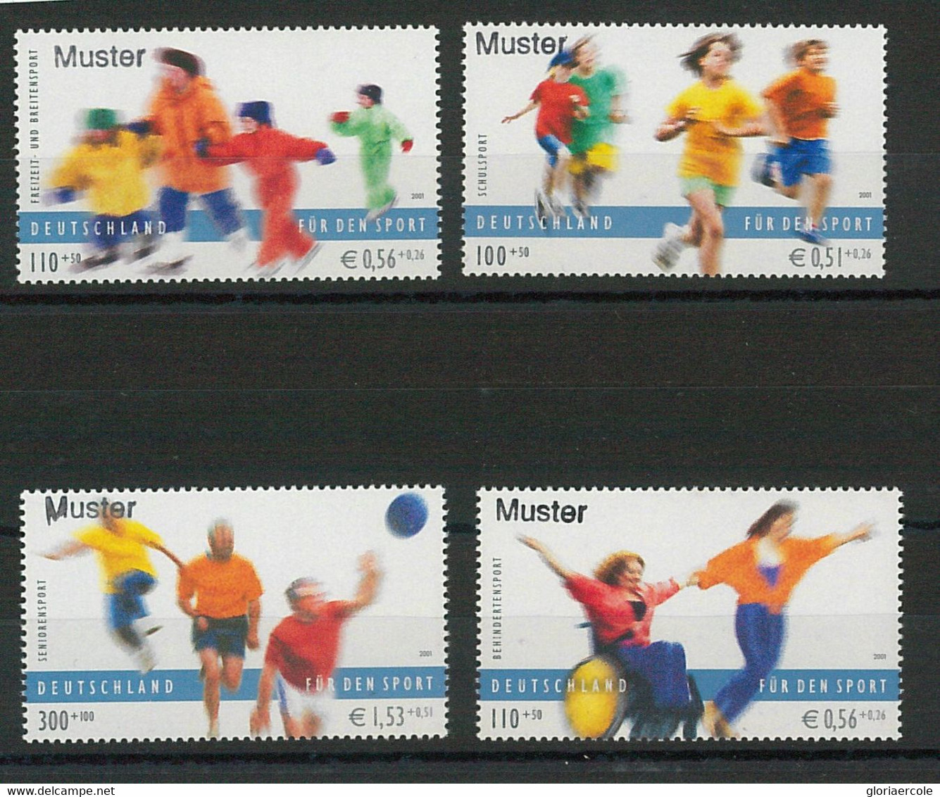 60864 - GERMANY - STAMP With MUSTER Overprint 2001 - SPECIMEN - SPORT Skating DISABILITIES - Handisport