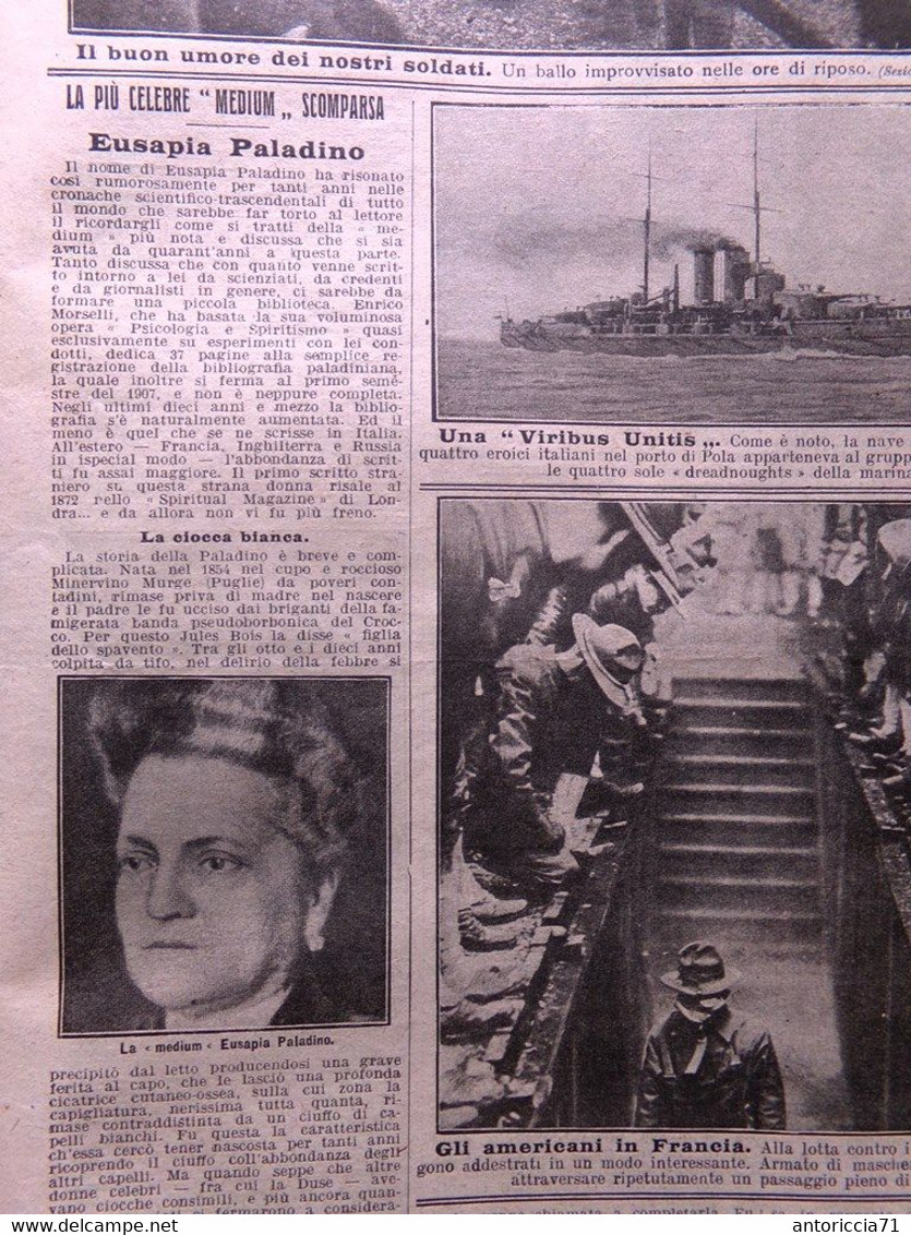 La Domenica Del Corriere 26 Maggio 1918 WW1 Eusapia Palladino Croce Rossa Donne - Guerre 1914-18