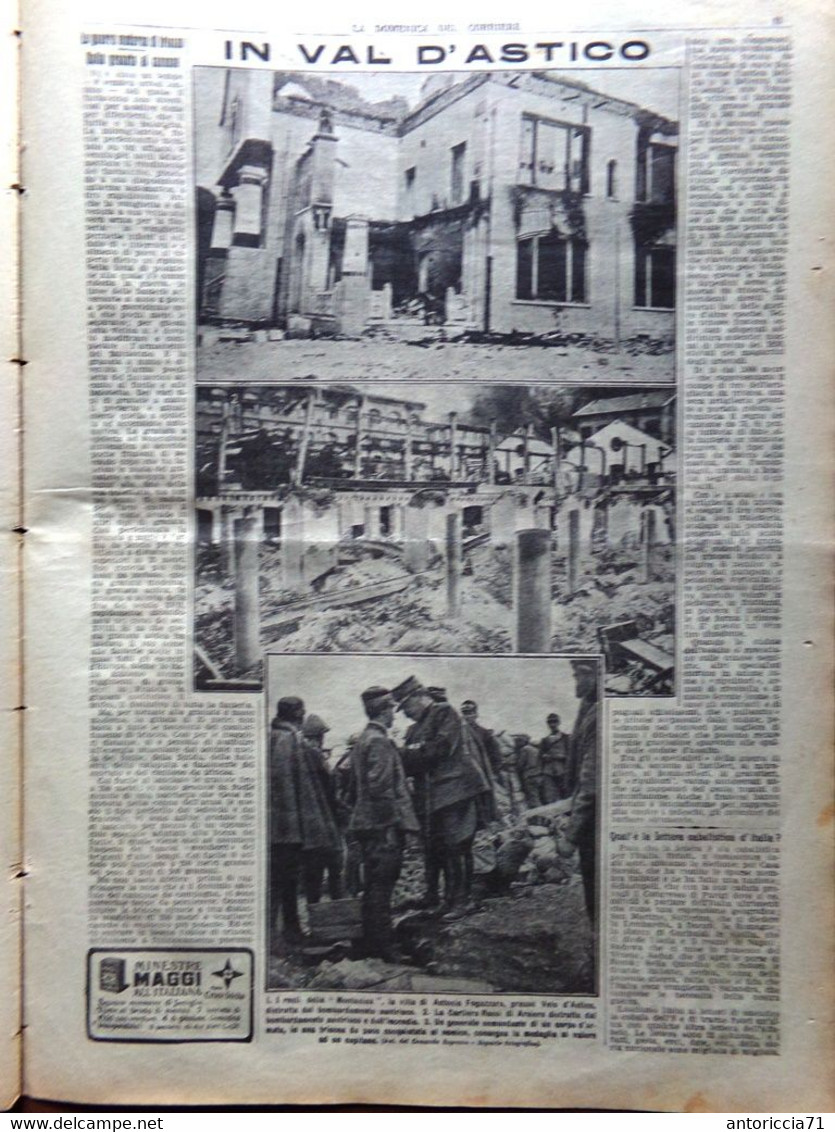 La Domenica Del Corriere 6 Agosto 1916 WW1 Cosacchi Val D'Astico Monte Francia - Guerra 1914-18