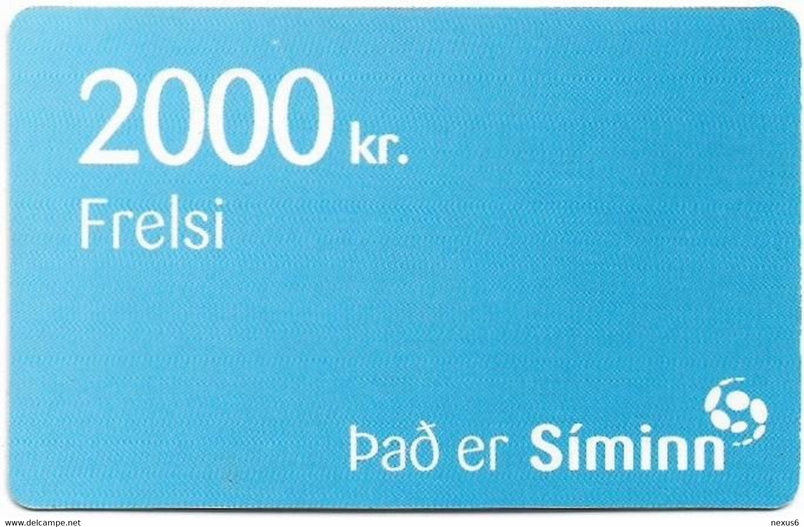 Iceland - Siminn - Blue 2000, Exp.01.07.2011, GSM Refill 2.000Kr, Used - Island