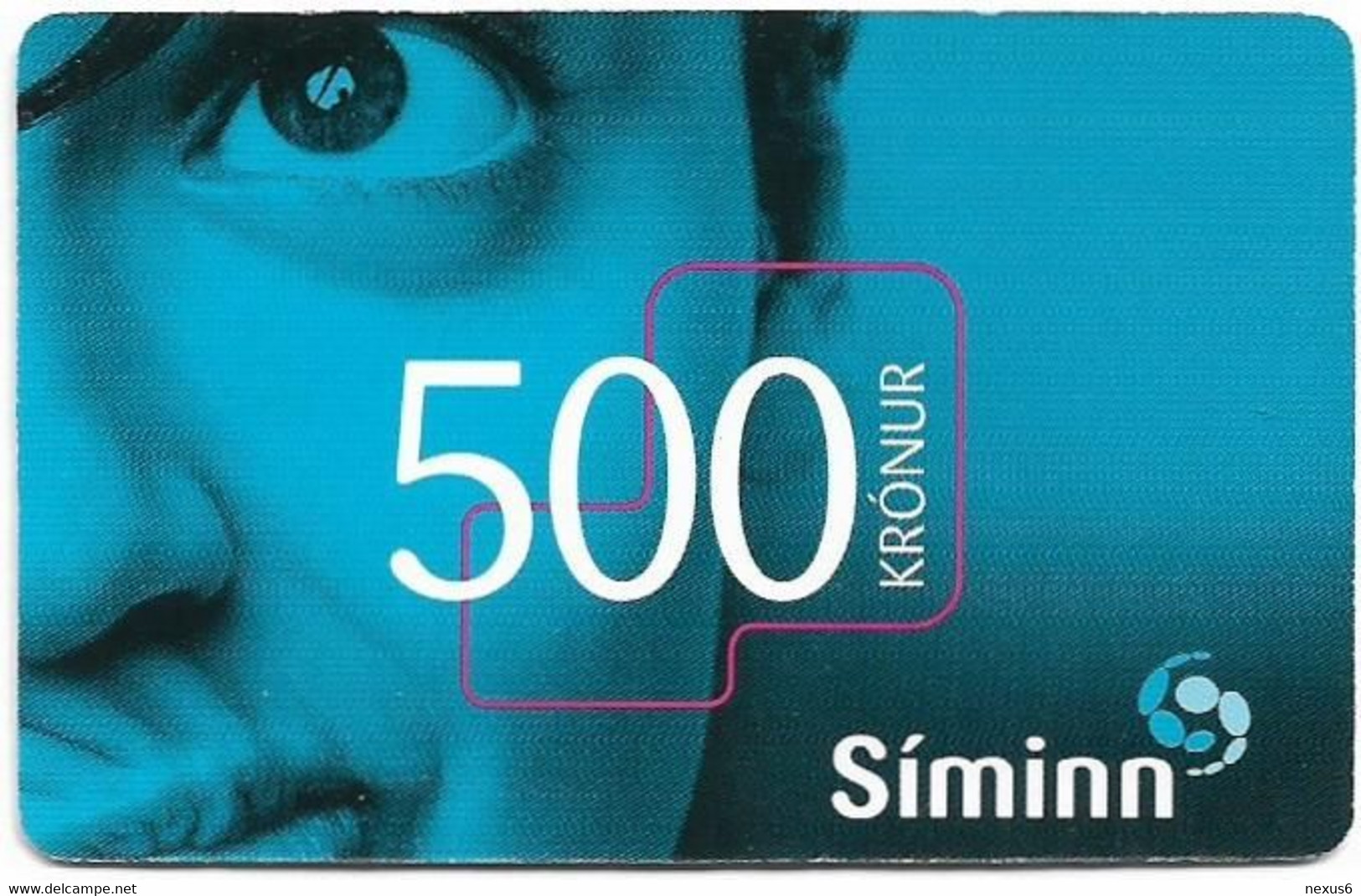 Iceland - Siminn - Wince Faces Blue, Exp.01.07.2006,  GSM Refill 500Kr, Used - Iceland