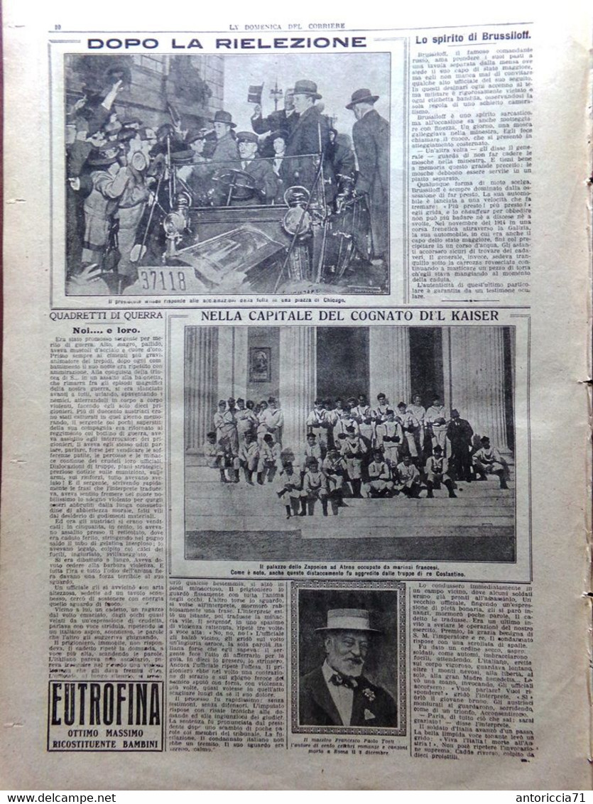 La Domenica Del Corriere 10 Dicembre 1916 WW1 Corazzate Inglesi Francesco Tosti - Guerre 1914-18