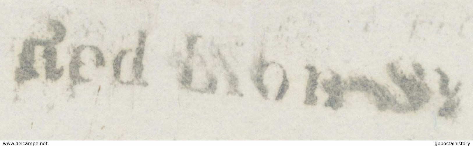 GB „Red Lion-St.“ In BLACK (HOLBORN, LONDON WC) On Superb Early Stamped LATE FEE Cover 18.4.1848 To MANCHESTER, W QV 1d - Covers & Documents