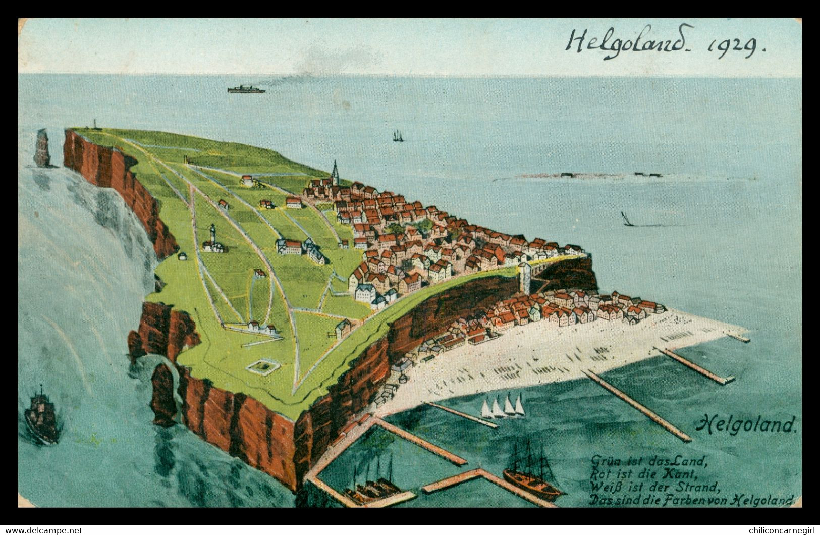 HELGOLAND - " Grün Ist Das Land ....... Das Sind Die Farben Von Helgoland " - 1929 - Verlag WILHEM FLOHE Nr 502 - Helgoland