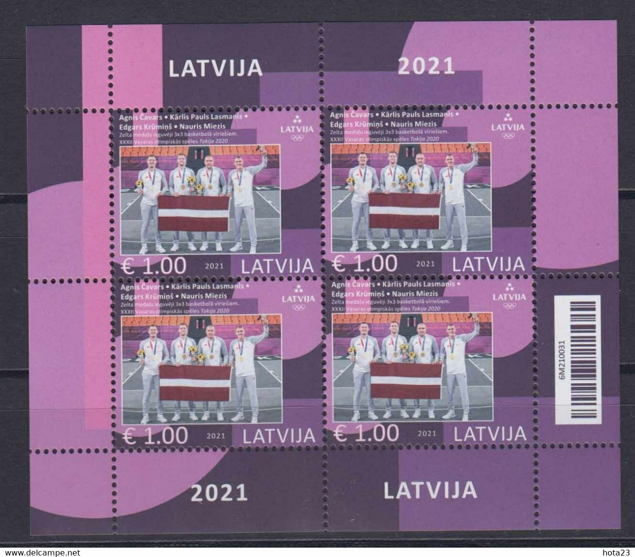 Latvia - 2021 "Gold Medal Winners Of The Tokyo Games" M/S (MNH) - Sommer 2020: Tokio