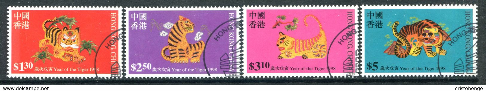 Hong Kong - China 1998 Chinese New Year - Year Of The Tiger Set Used (SG 915-918) - Used Stamps