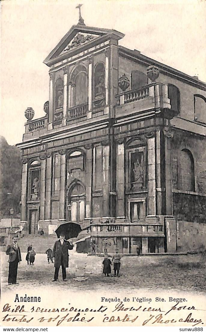 Andenne - Façade De L'église Ste Begge (animée Nels 1901...pour Bohême) - Andenne