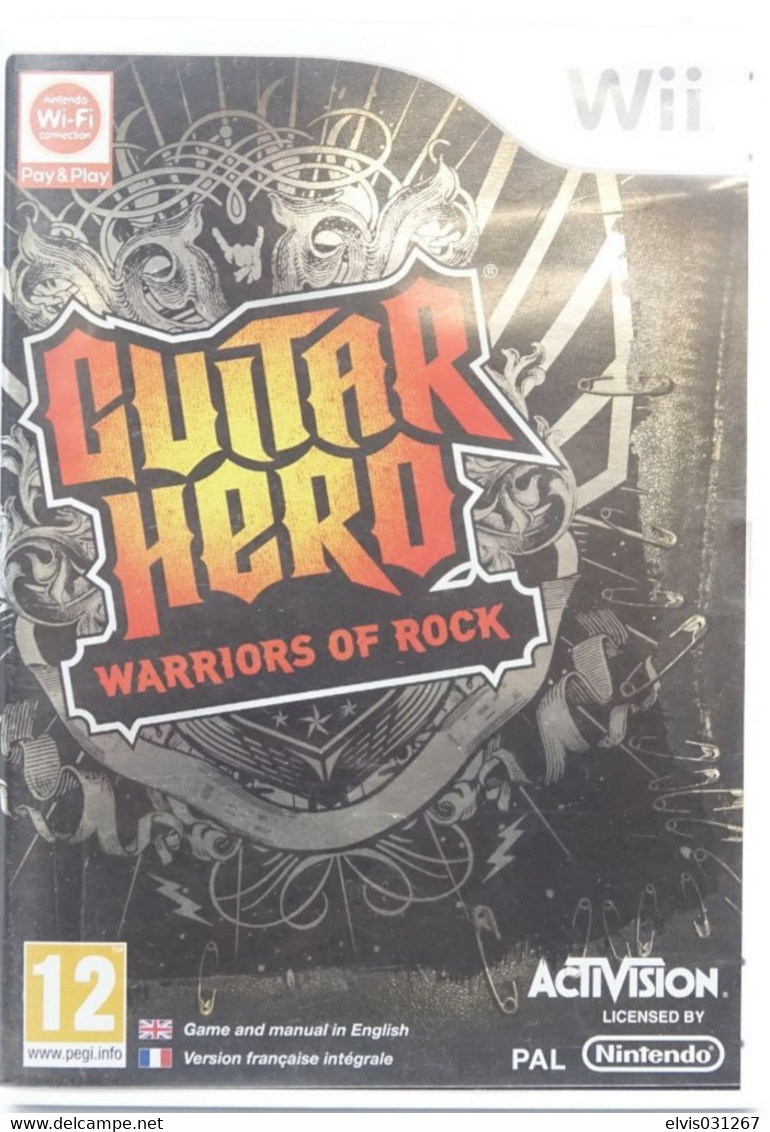 NINTENDO WII  : GUITAR HERO WARRIORS OF ROCK Game - Wii