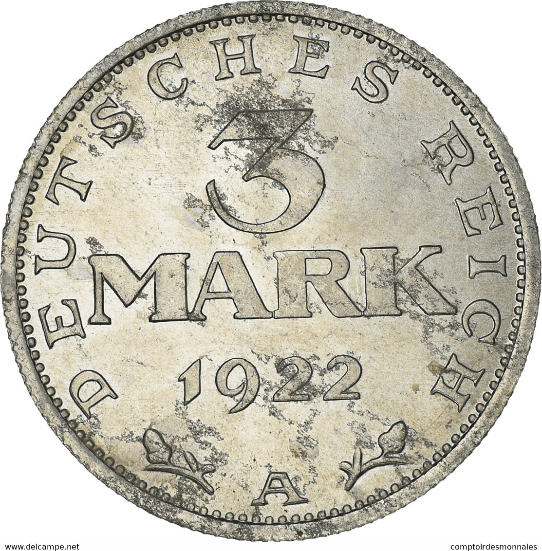 Monnaie, Allemagne, République De Weimar, 3 Mark, 1922, Berlin, TB, Aluminium - 3 Mark & 3 Reichsmark