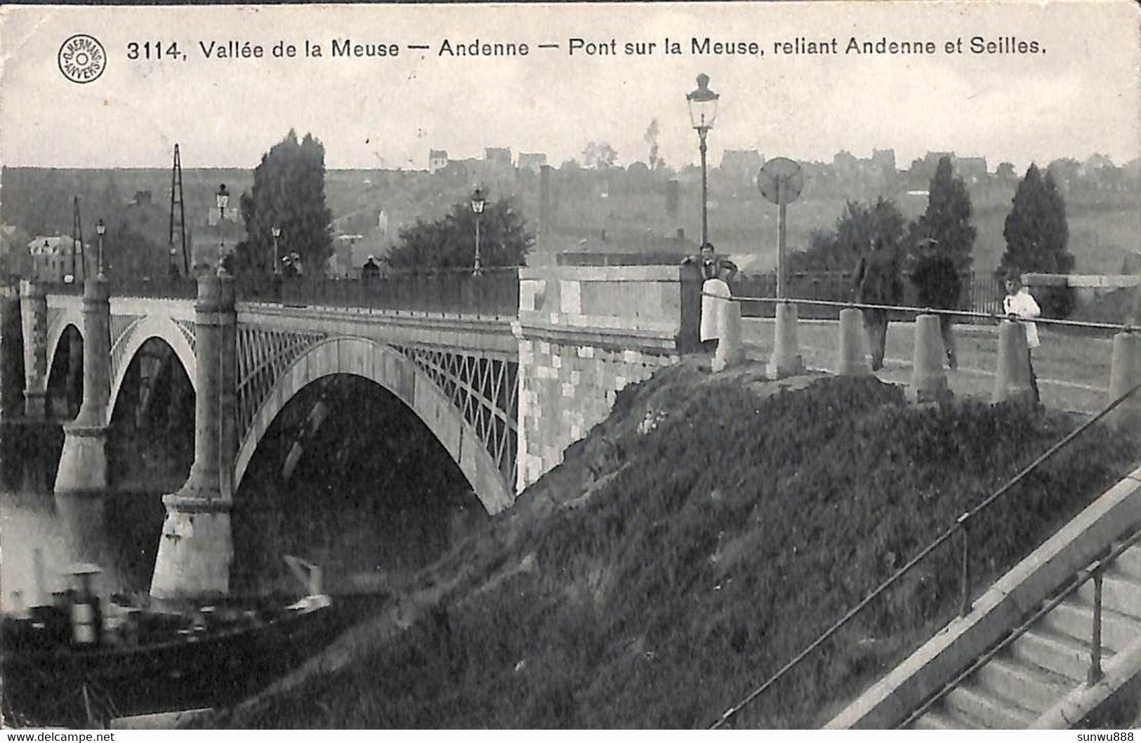 Andenne -  Pont Sur La Meuse, Reliant Andenne Et Seilles (animée 1912) - Andenne