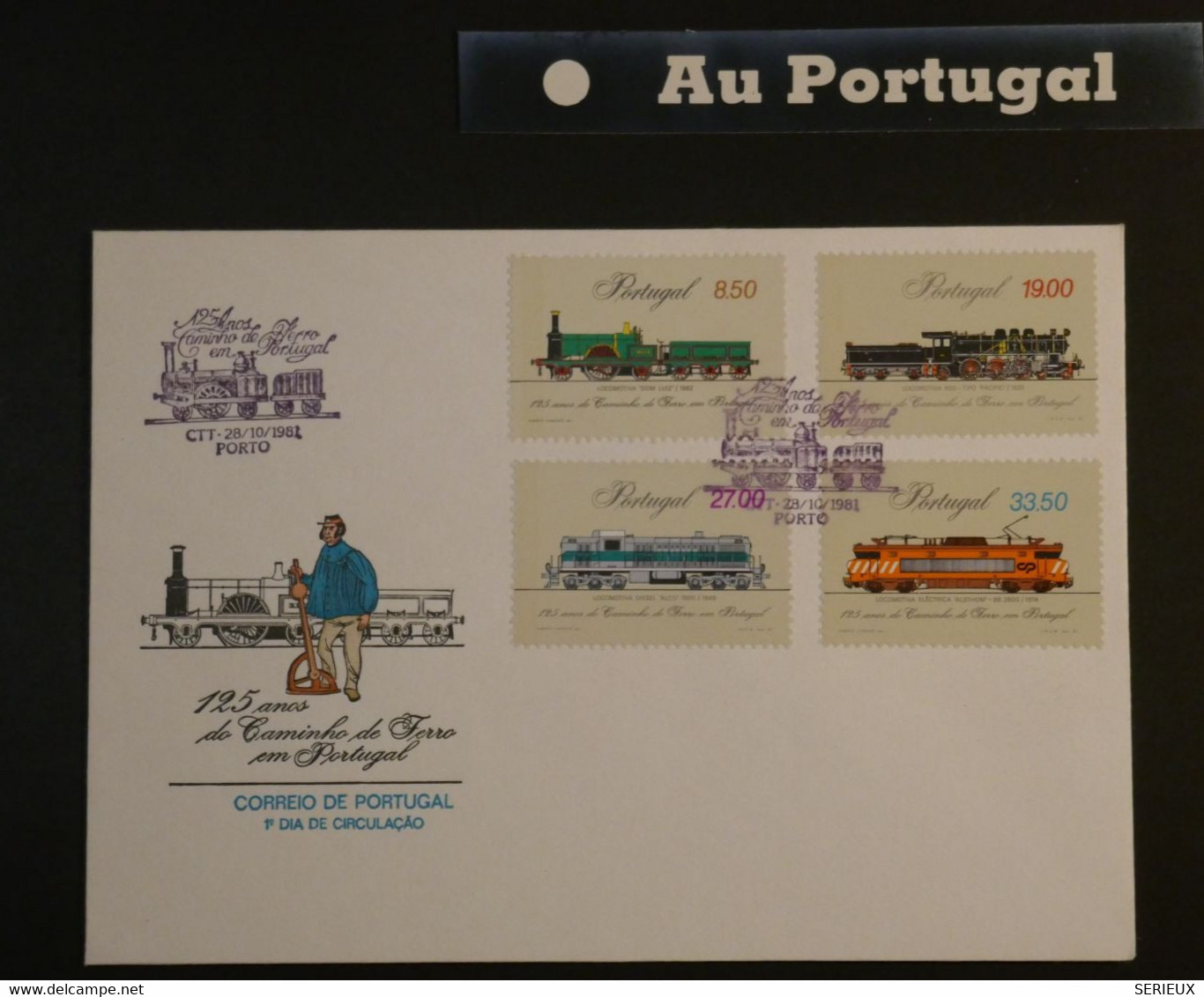 AJ8 PORTUGAL BELLE LETTRE   1981 POSTE FERROVIAIRE PORTO ++++ AFFRANCH. PLAISANT - Brieven En Documenten